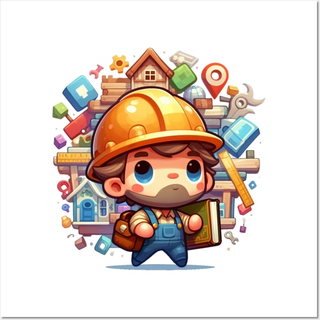 Cute Builder Wall Art by Dmytro